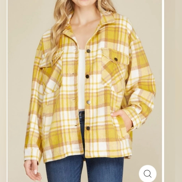 Kirundo Yellow Plaid Women's Button Down Shirt Size Medim NWT - Picture 1 of 14